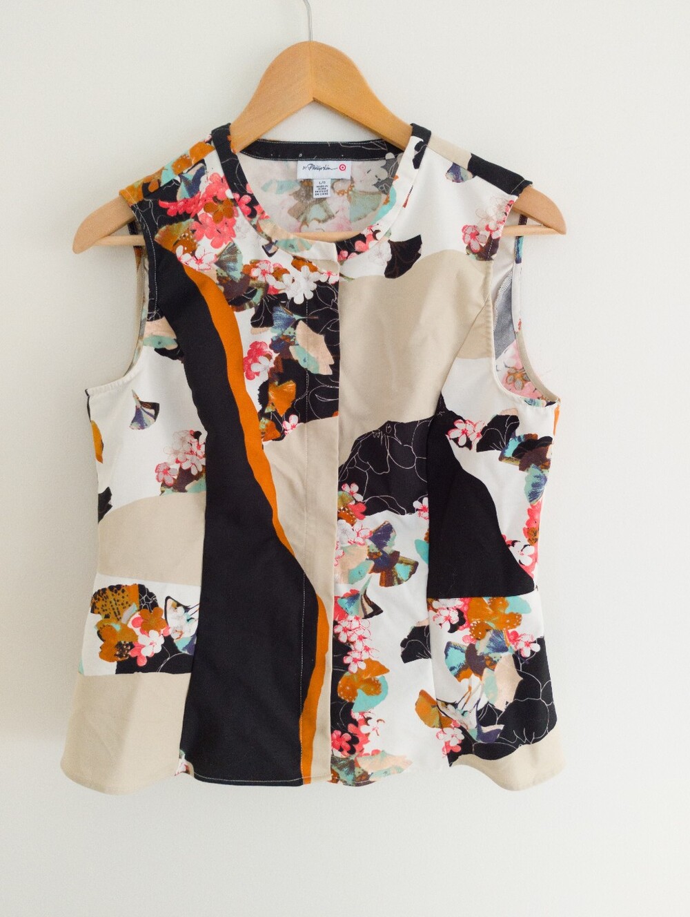 3.1 Phillip Lim Target Floral Patchwork Peplum Tank Top Size Large